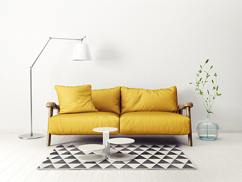 modern scandinavian  interior. sofa in living room. 3d render. 3d illustration