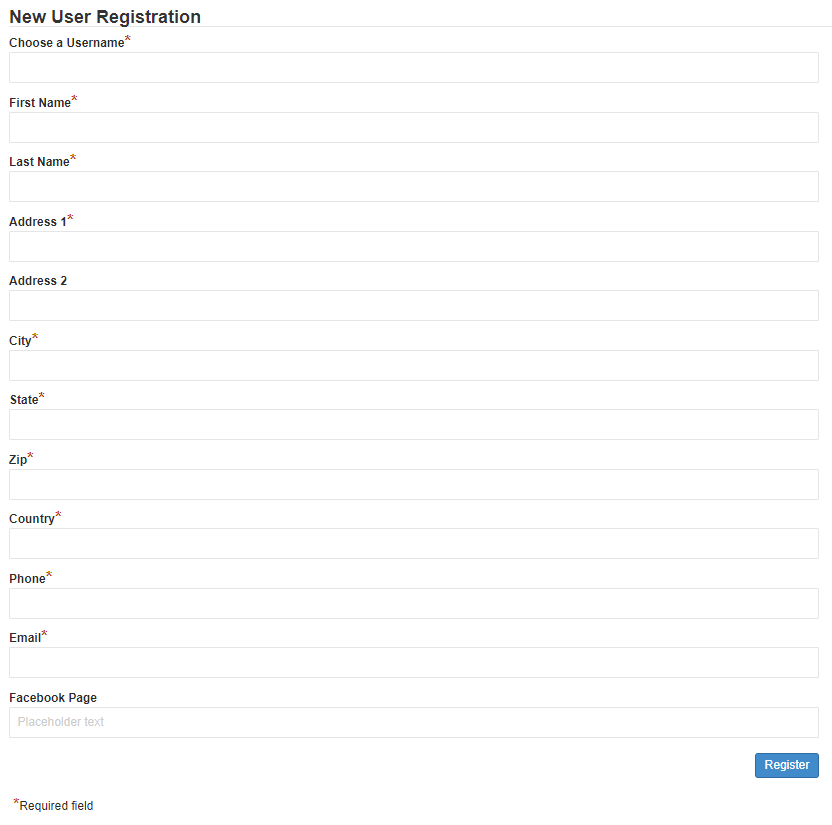 Custom Registration Form